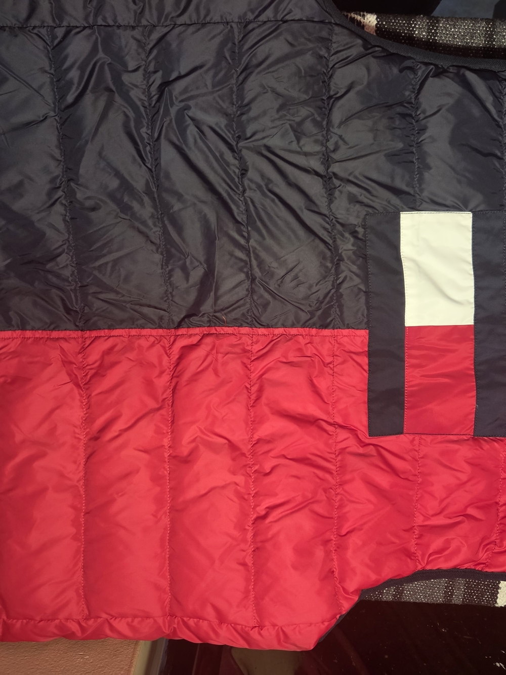 Men's Colorblock Puffer Jacket - Red/Black